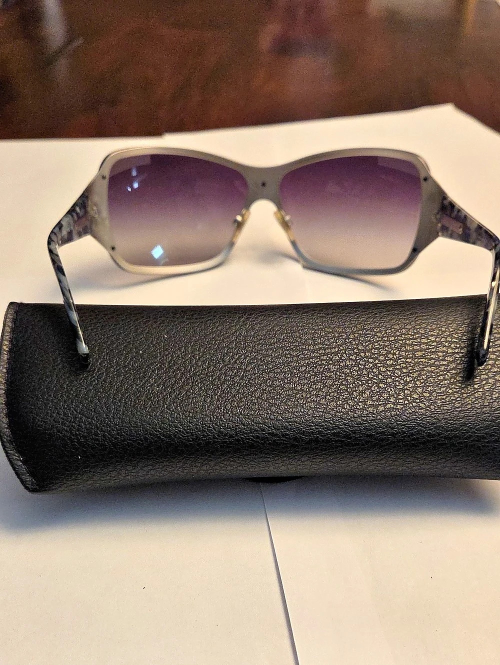 Dolce & Gabbana Madonna Women's Oversized Sunglasses in Black & Purple Like New - Picture 5 of 10